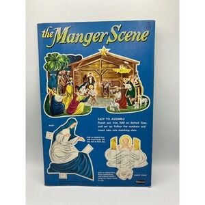 Whitman The Manger Scene 1941 Christmas Nativity‎ Punch Out Book Unused